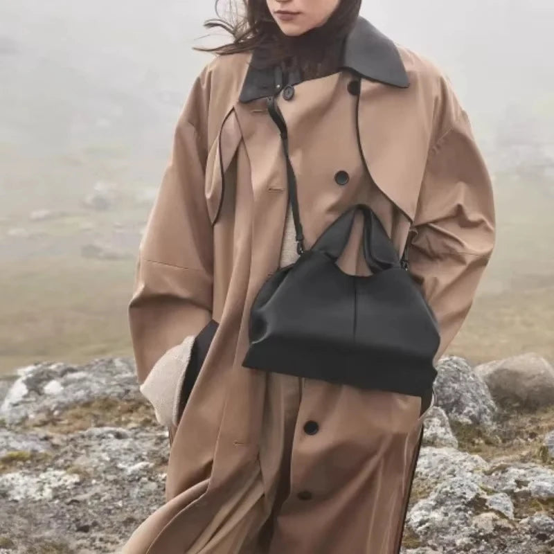 Luxury Genuine Leather Cloud Crossbody Bag